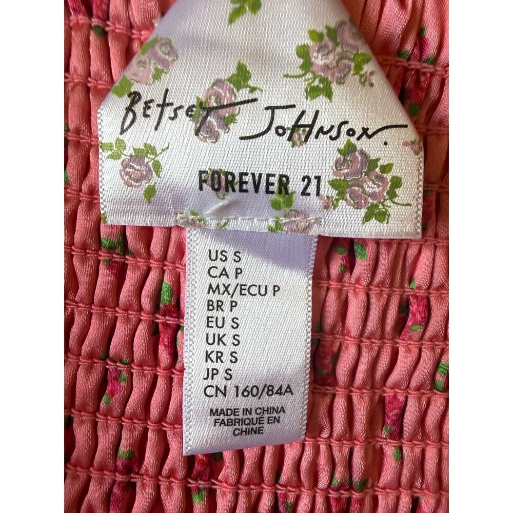 Betsy Johnson x Forever 21 Pink floral lace mini slip dress small coquette Y2K - Picture 7 of 7